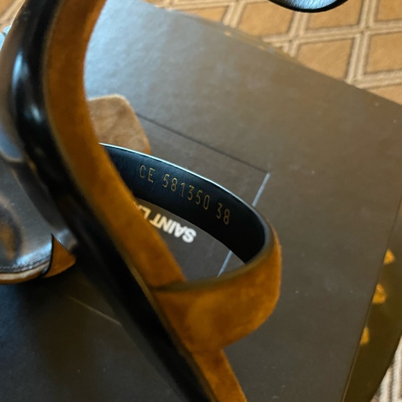 YSL Saint Laurent Oak Block Heel Sandals - Picture 6 of 9